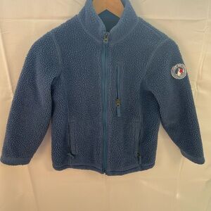 Lands' End Kids Blue Sherpa Cotton Lined Jacket Small 7-8